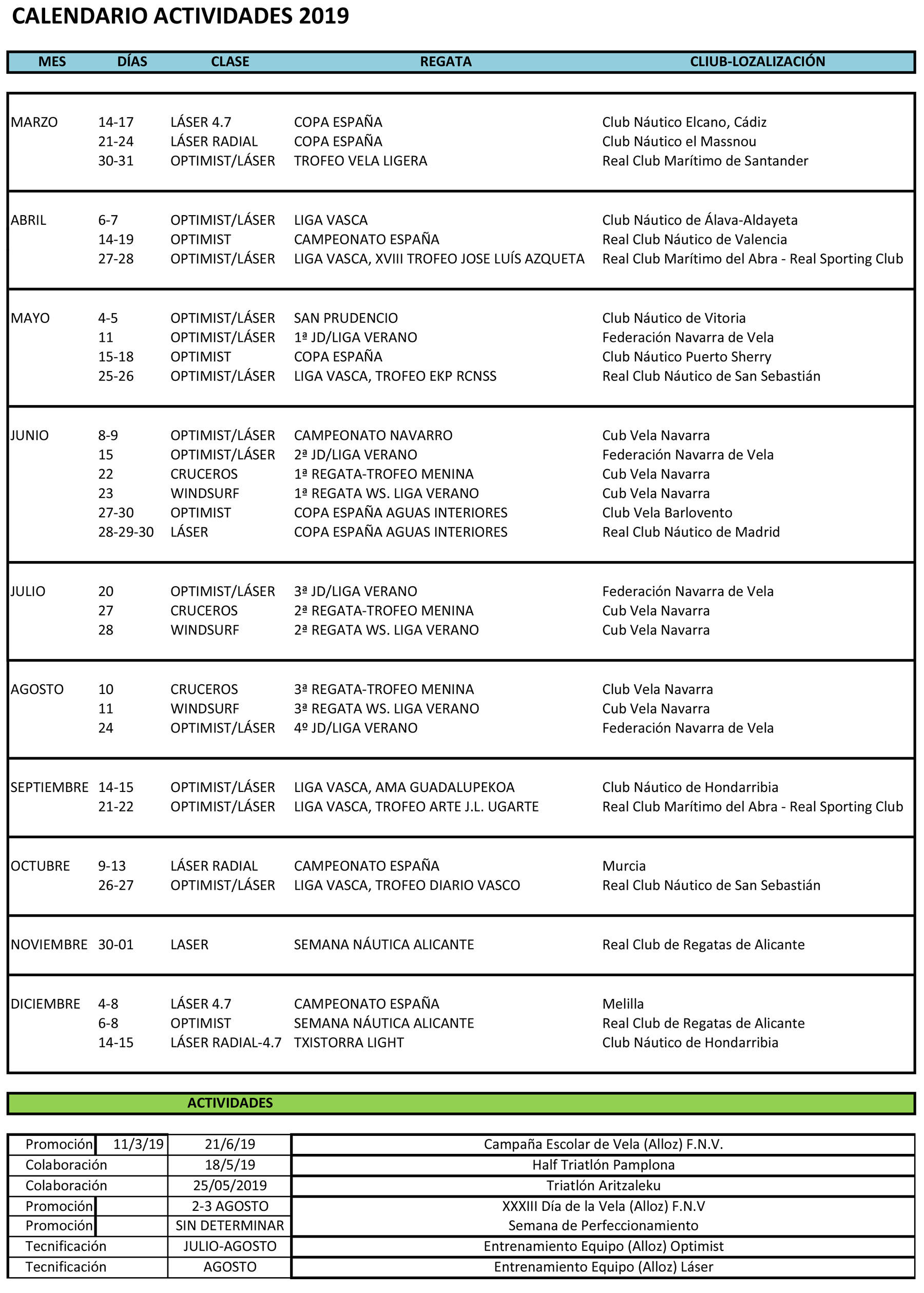 Calendario 2019 DEFINITIVO