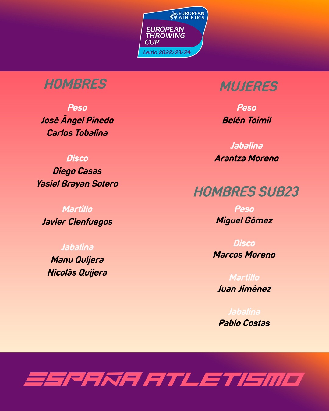 Manu y Nico Quijera a la Copa de Europa