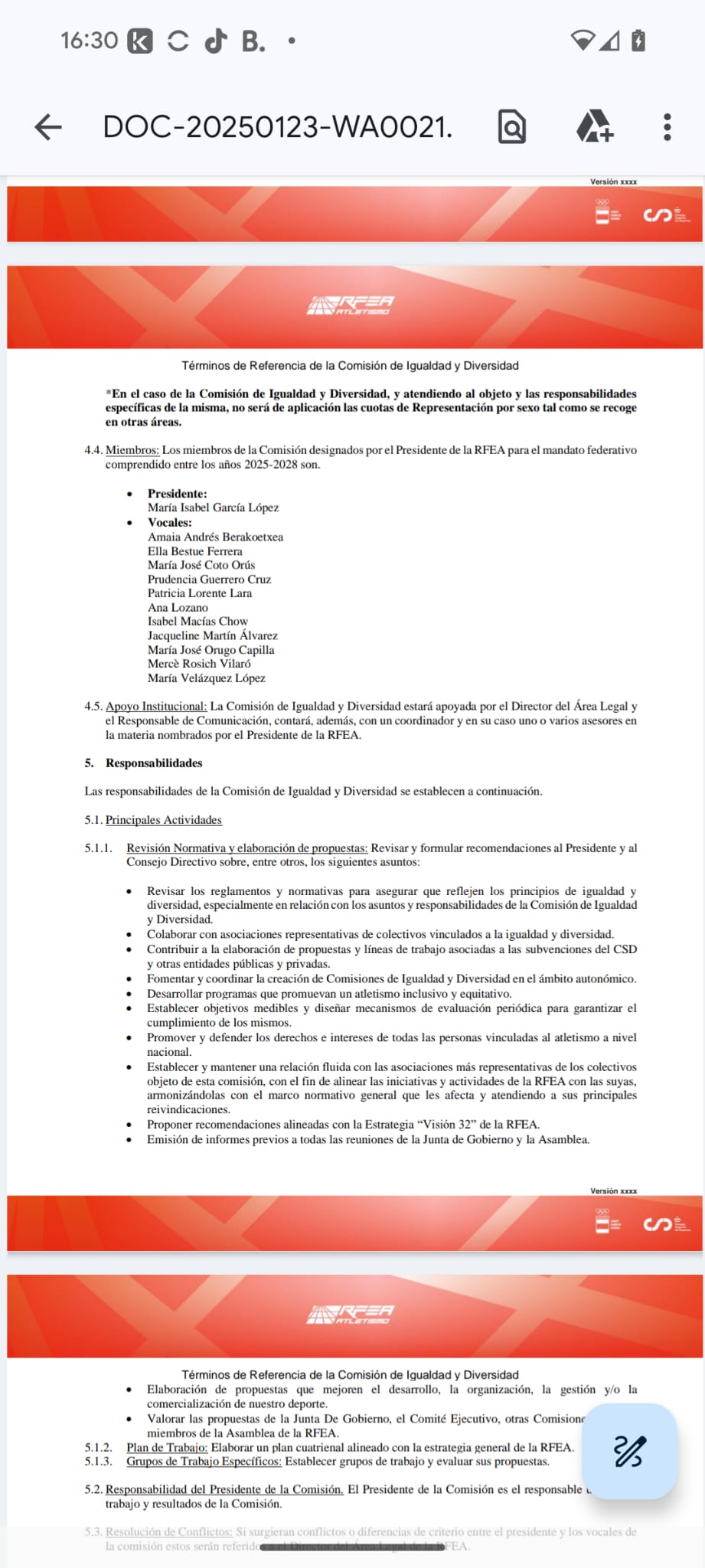 Nombramientos y Nivel bronce