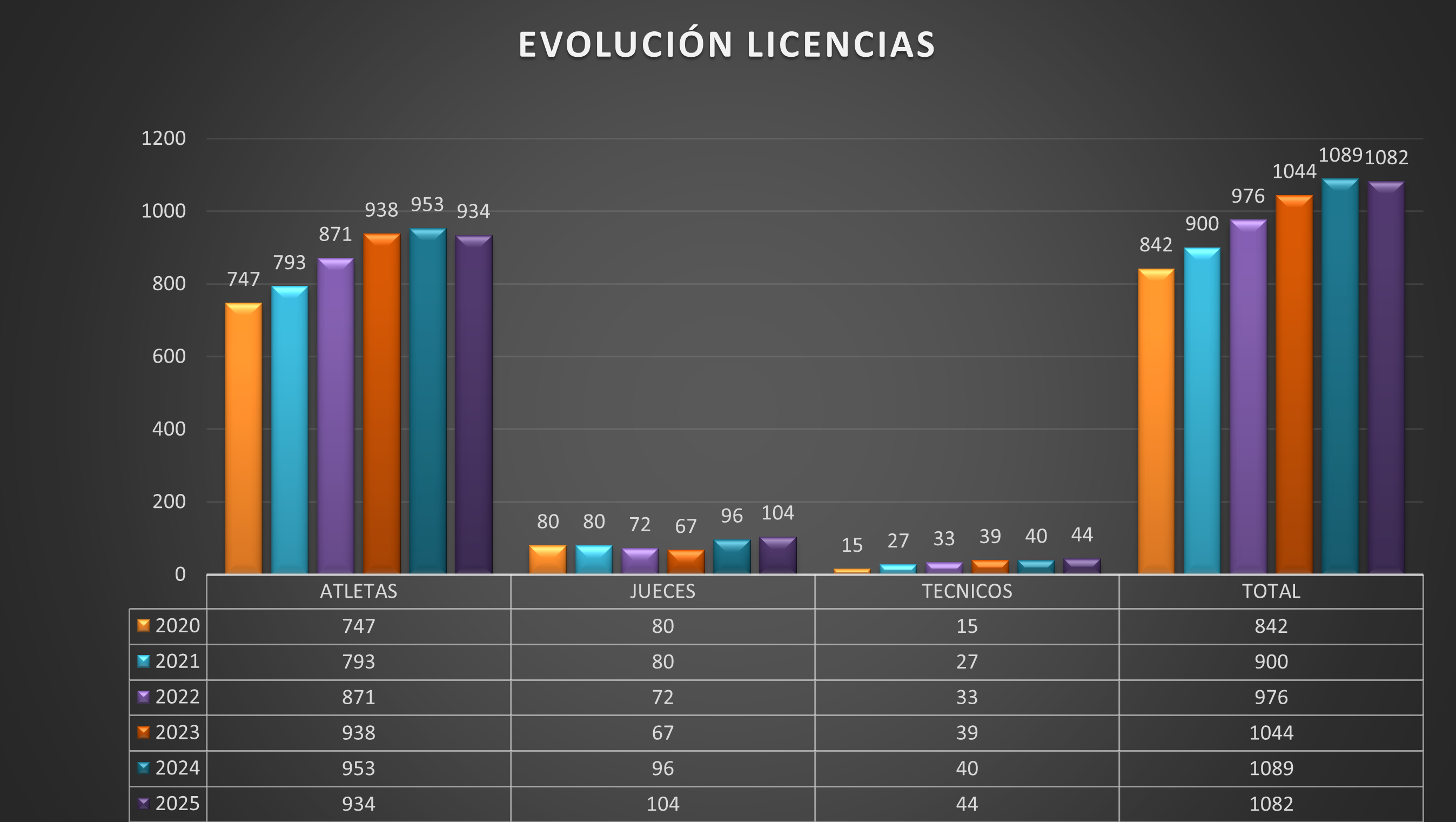 Estad&iacute;sticas licencias 2025