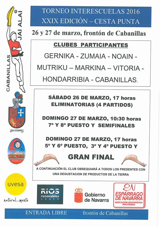 XXIX Torneo Interescuelas de Cesta Punta