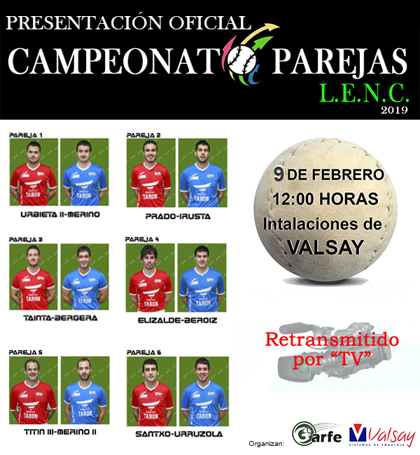 Presentaci&oacute;n del I Campeonato de Pelota por Parejas LENC 2019