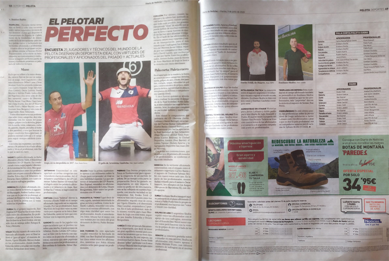 El &quot;Pelotari Perfecto&quot; salta a la prensa