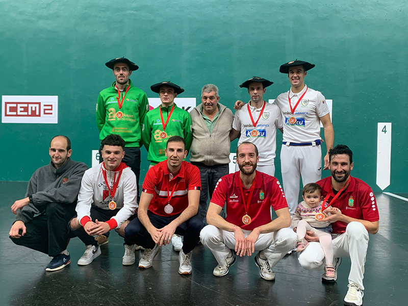 Doblete de Oberena en el Campeonato Navarro de Clubes de Pala Corta