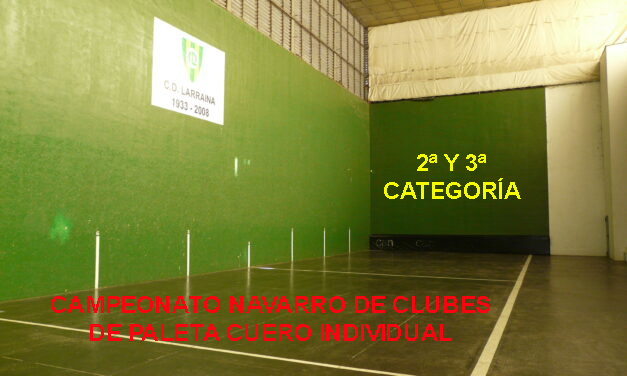 As&iacute; marcha el Campeonato Navarro de Clubes de Paleta Cuero Individual de 2&ordf; y 3&ordf; Categor&iacute;a