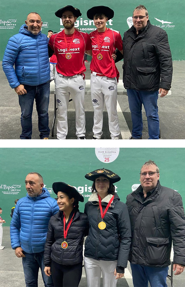 Berriozar y Noain se alzan con el Campeonato Navarro de Cesta Punta por Parejas