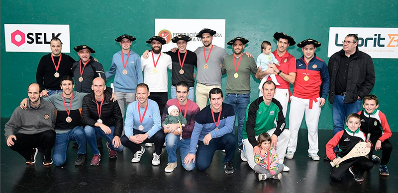 Doblete del Front&oacute;n L&oacute;pez en el Campeonato Navarro de Clubes de Paleta Goma