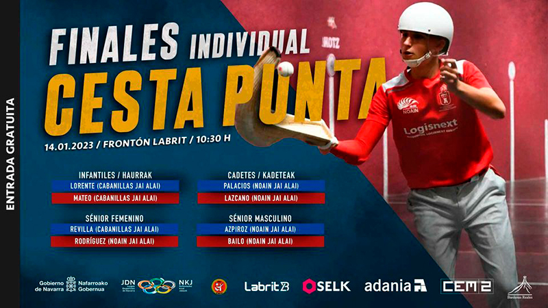 Finales del Campeonato Navarro de Clubes y Juegos Deportivos de Cesta Punta Individual