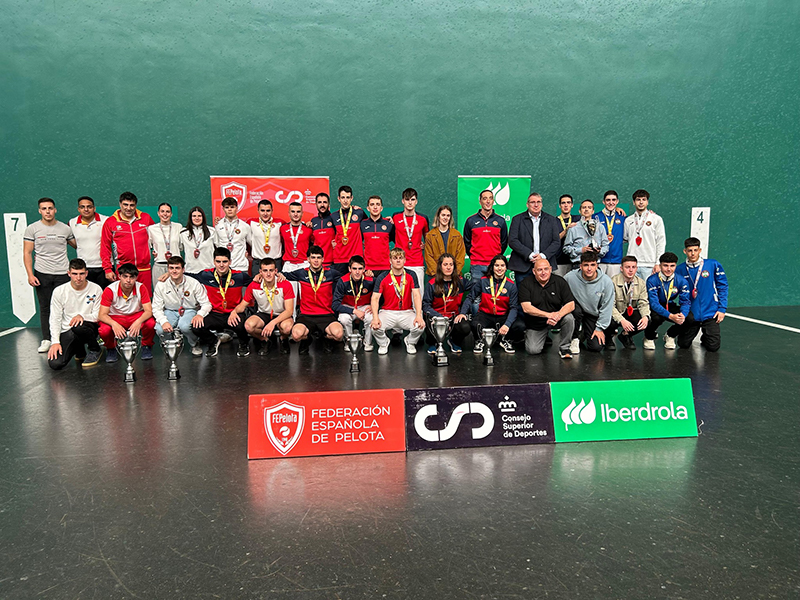 Navarra triunfa en el Campeonato de Espa&ntilde;a de Federaciones de Mano y Herramienta Sub 22 en Front&oacute;n de 36 Metros.