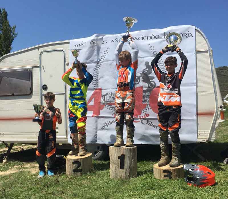 Aibar acogió la cuarta prueba del Campeonato Navarro de Enduro Infantil.