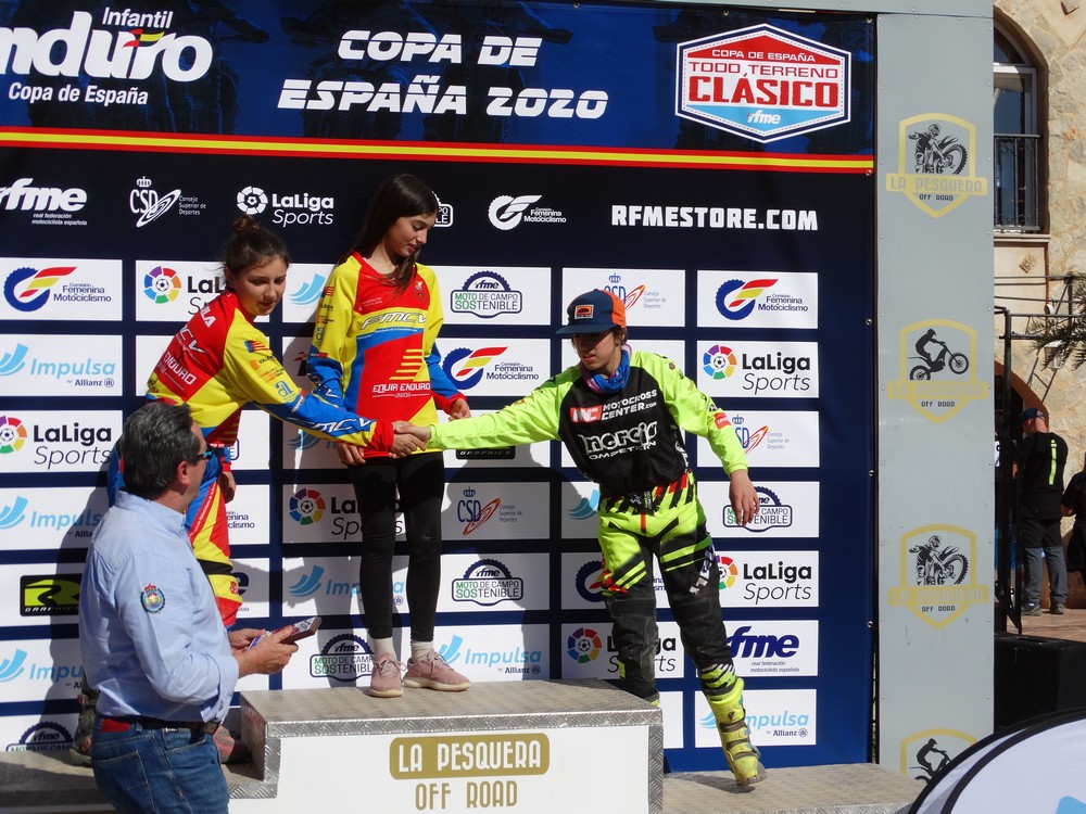 Elena Arcas podio en la Primera Prueba de la Copa de Espa&ntilde;a de Enduro Infantil