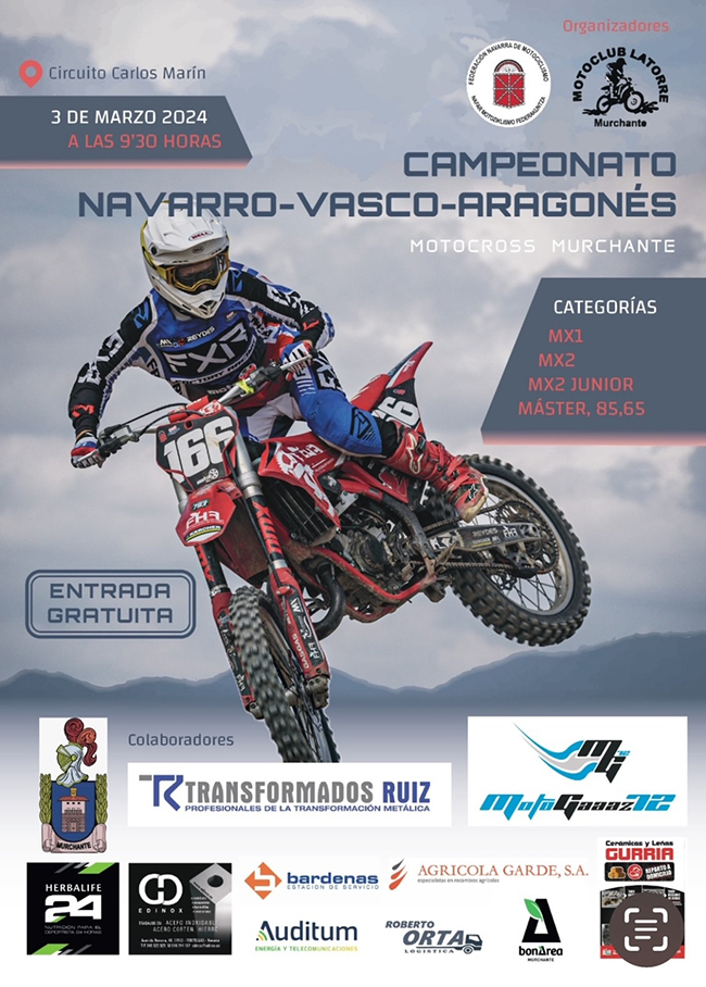 Murchante acogi&oacute; la Segunda Carrera del Campeonato Navarro de Motocross