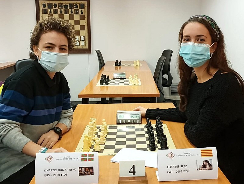 Irati Laseca y Eihartze Buiza en el encuentro Selección Vasca - Seleccción FIDE