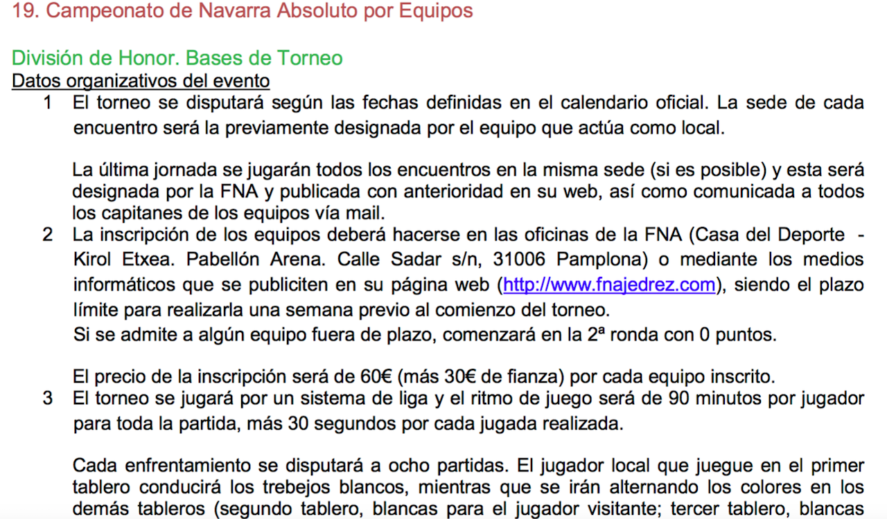 Bases Tecnicas Campeonato Navarro Absoluto por Equipos