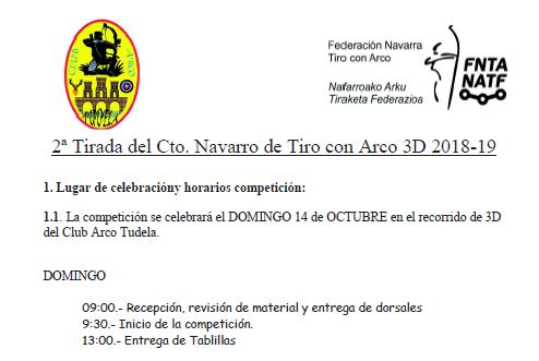 2&ordf; Tirada del Cto. Navarro de Tiro con Arco 3D 2018-19