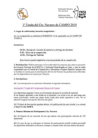 Circular 1&ordf; Tirada Cto Navarro de Campo 2019