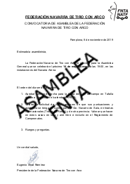 CAMBIOS EN EL ORDEN DEL D&Iacute;A DE LA ASAMBLEA DEL 14 DE NOVIEMBRE