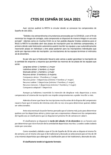 CLASIFICATORIO PARA EL CTO DE ESPA&Ntilde;A DE SALA 2021