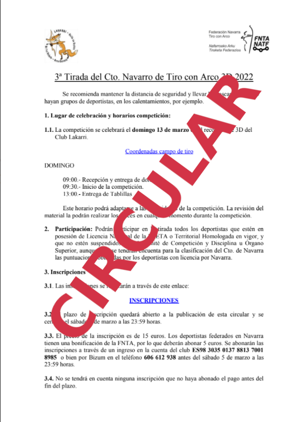 CIRCULAR 3&ordf; Tirada Cto Navarro 3D 2022