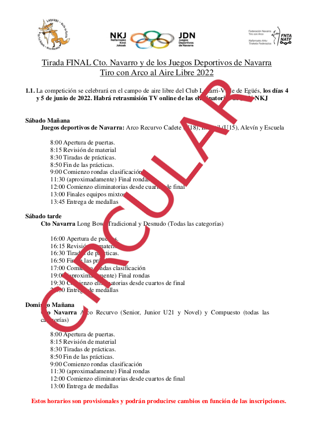 CIRCULAR 4&ordf; Y FINAL AIRE LIBRE 2022