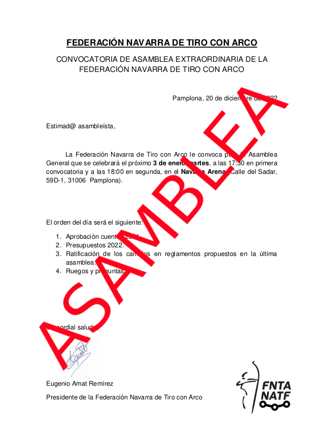 ASAMBLEA EXTRAORDINARIA 3 DE ENERO 2023