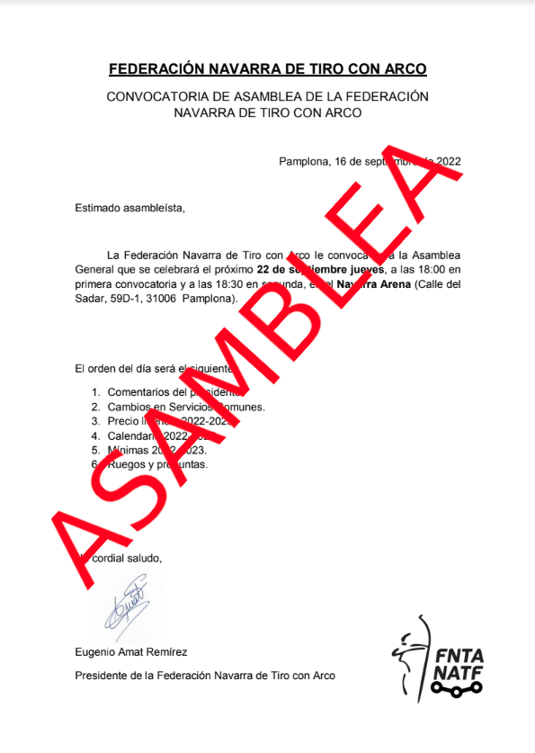 ASAMBLEA FNTA  JUEVES 22 DE SEPTIEMBRE