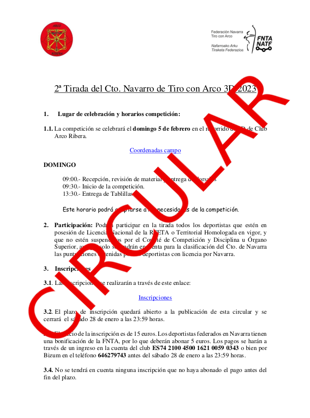 CIRCULAR 2&ordf; Tirada Cto Navarro 3D 2022