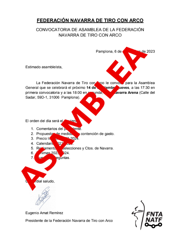 ASAMBLEA FNTA  JUEVES 14 DE SEPTIEMBRE