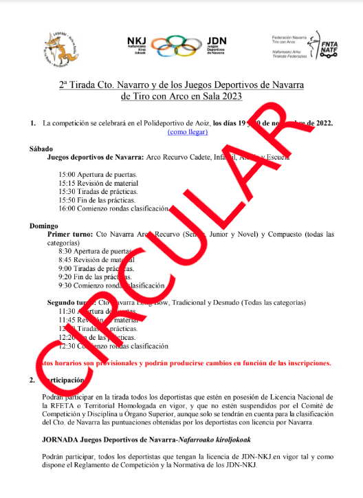 CIRCULAR 2&ordf; Tirada Cto Navarro  y JDN en SALA 2023