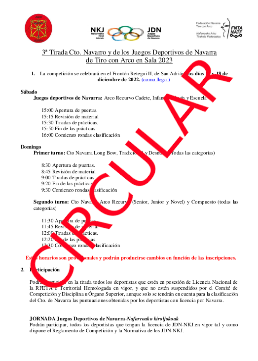 CIRCULAR 3&ordf; Tirada Cto Navarro y JDN en sala 2023