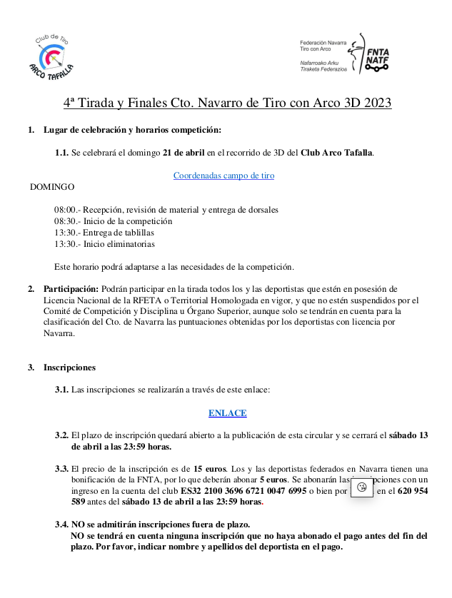 CIRCULAR 4&ordf; Tirada y Final Cto Navarro 3D 2024