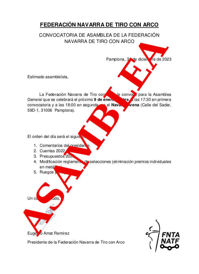 ASAMBLEA FNTA  MARTES 9 DE ENERO