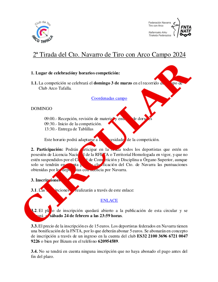 CIRCULAR 2&ordf; Tirada Cto Navarro CAMPO 2024