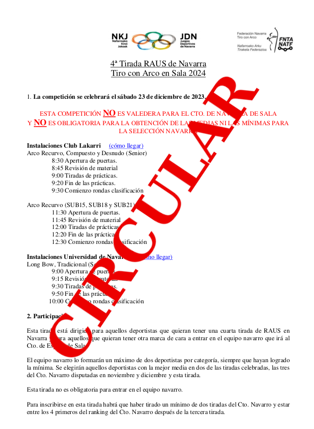 4&ordf; TIRADA RAUS de Navarra