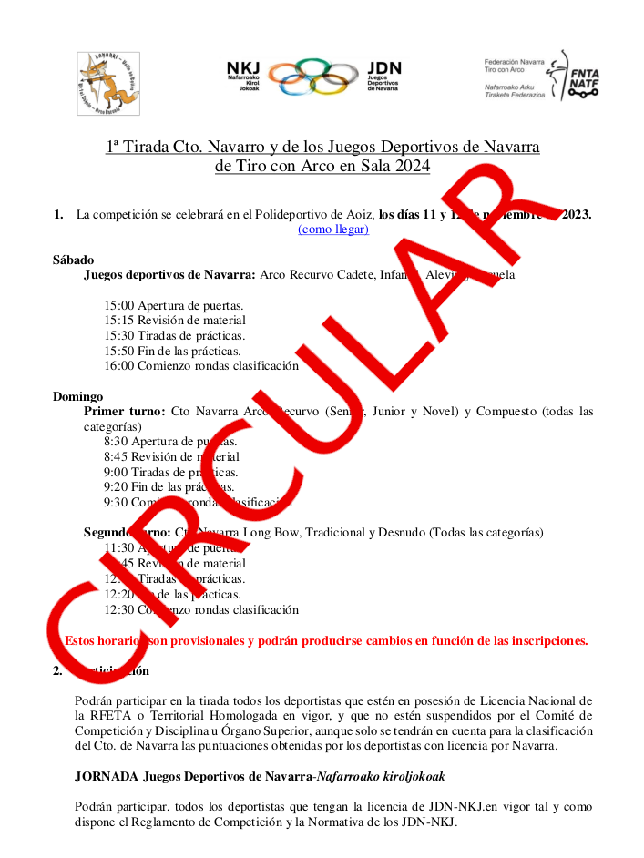 CIRCULAR 1&ordf; Tirada Cto Navarro SALA 2024