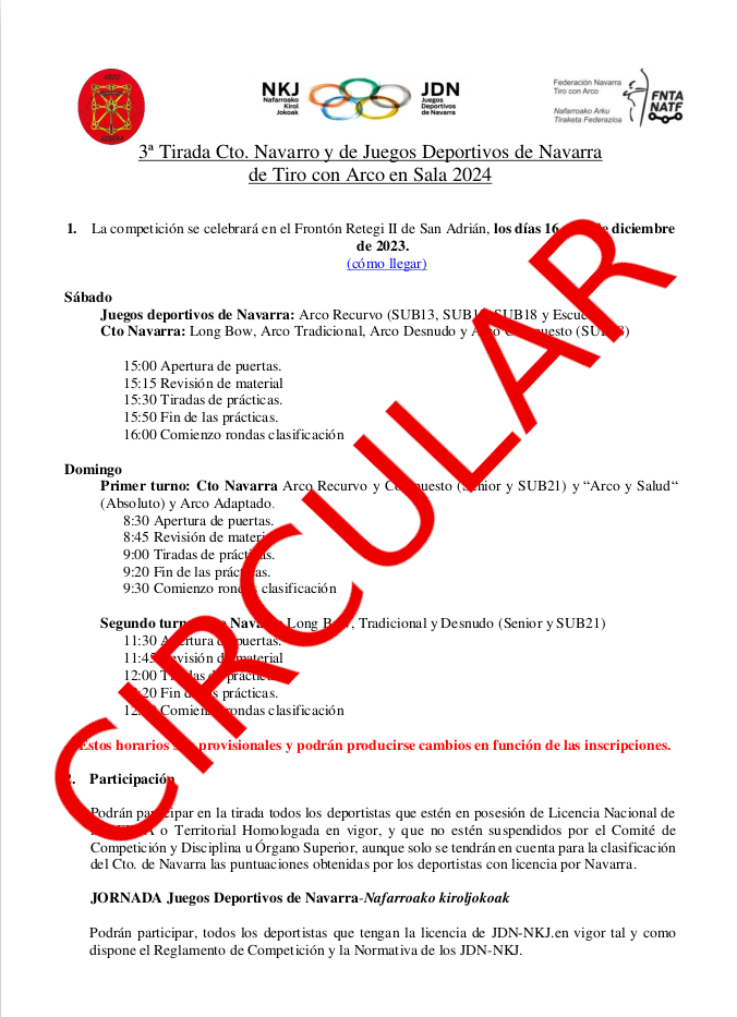CIRCULAR 3&ordf; Tirada Cto Navarro  y JDN en SALA 2023