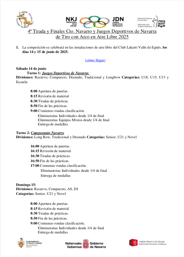4&ordf; Jornada y FInales JDN y Cto. Navarro Aire Libre 2025