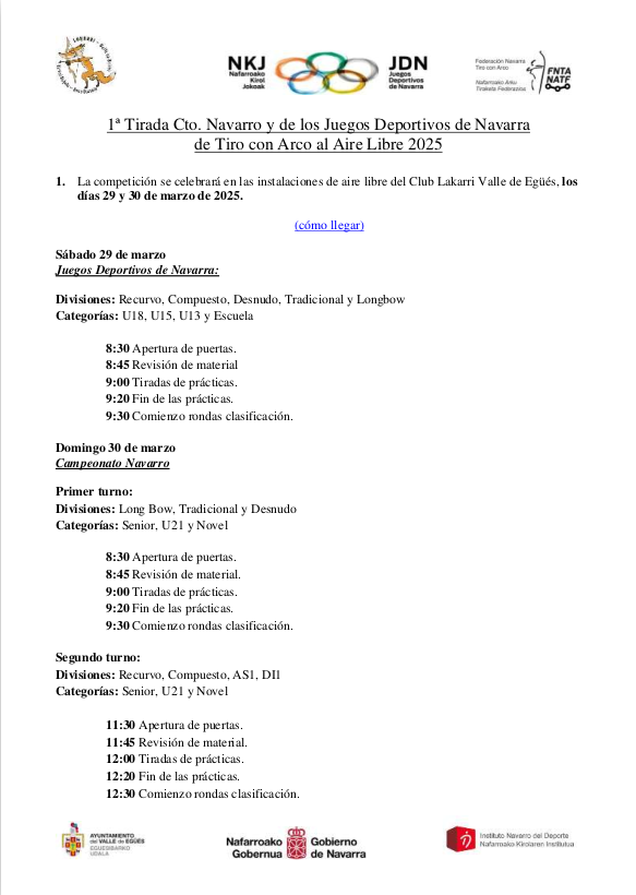 CIRCULAR 1&ordf; Tirada Cto Navarro Aire Libre 2025
