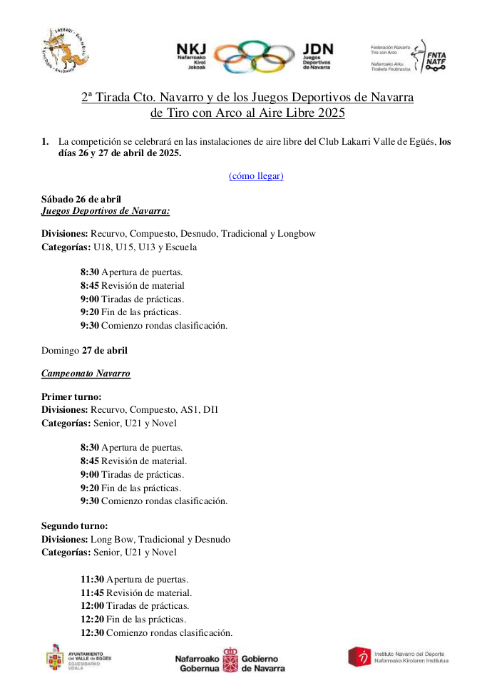 CIRCULAR 2&ordf; Tirada Cto Navarro y JDN al Aire Libre 2025