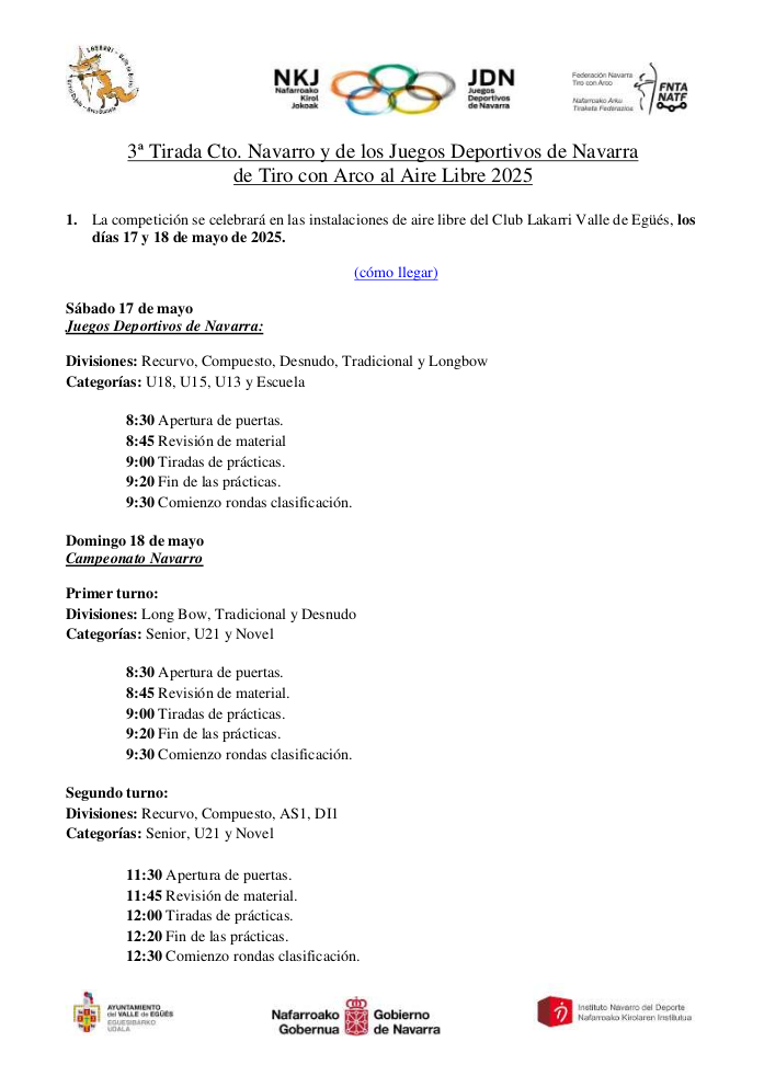 CIRCULAR 3&ordf; Tirada Cto Navarro y JDN al Aire Libre 2025