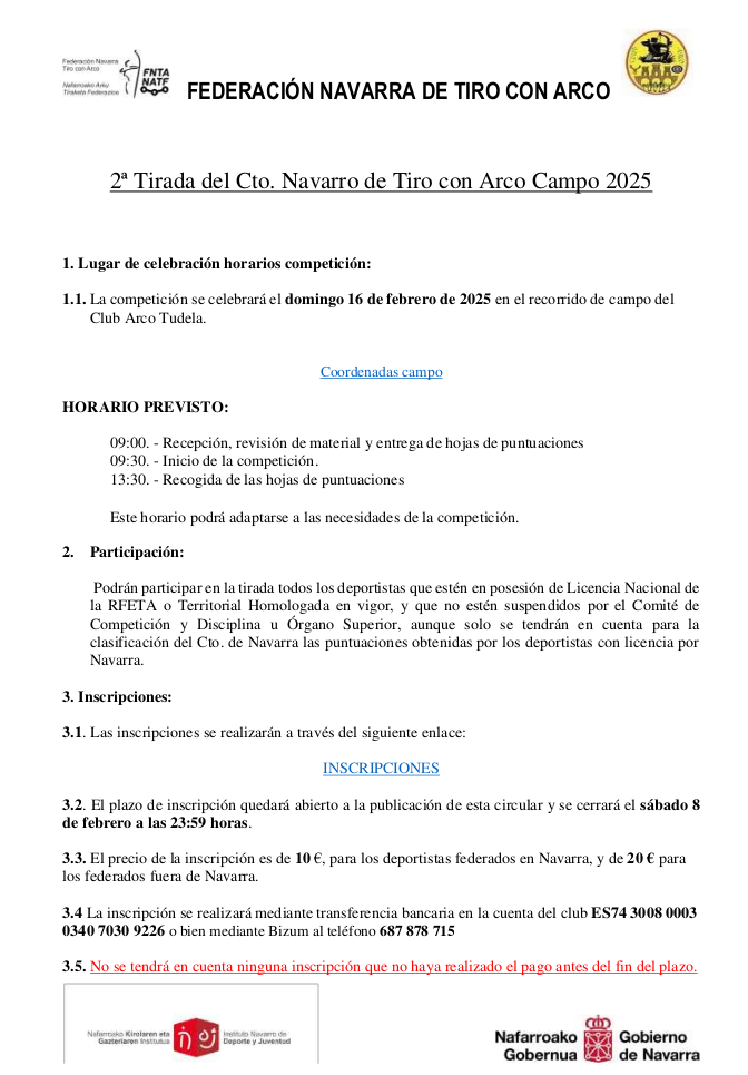 2&ordf; Tirada Campeonato Navarro de Campo 2025