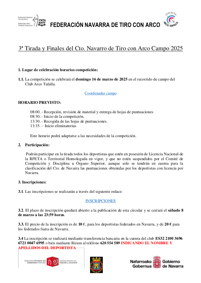 3&ordf; Tirada Y Finales Campeonato Navarro de Campo 2025