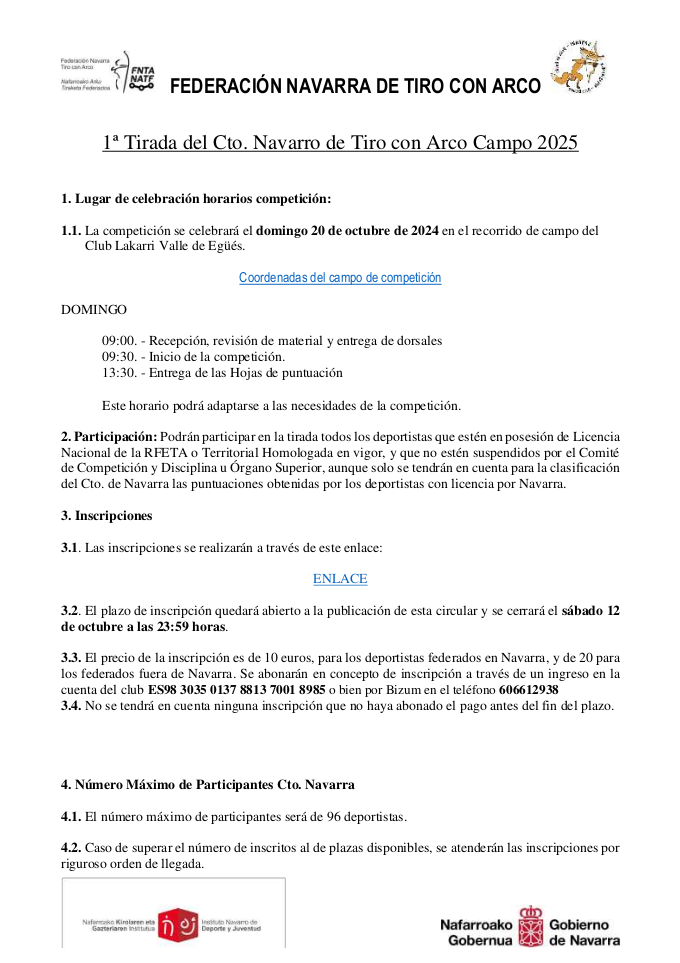 CIRCULAR 1&ordf; Tirada Cto Navarro CAMPO 2025