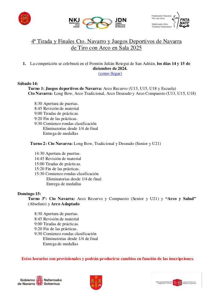 CIRCULAR 4&ordf; Tirada y FINAL Cto Navarro  y JDN en SALA 2025
