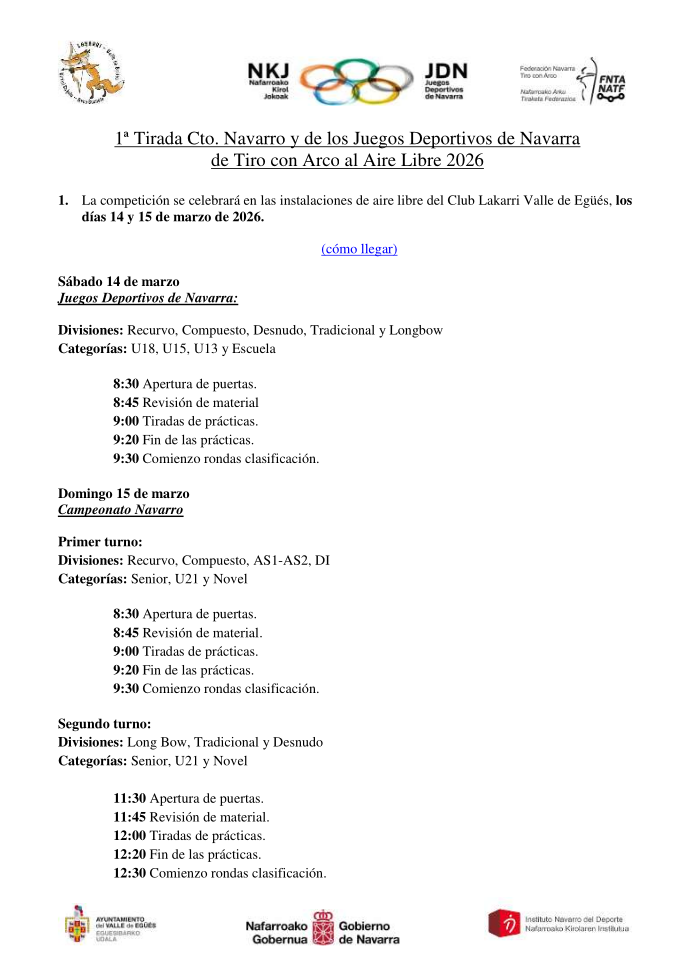 CIRCULAR 1&ordf; Tirada Cto Navarro Aire Libre 2026