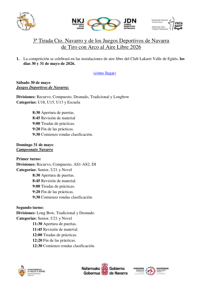 CIRCULAR 3&ordf; Tirada Cto Navarro y JDN al Aire Libre 2026