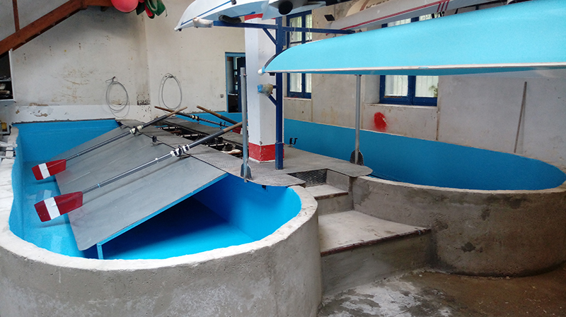 As&iacute; funciona el foso de remo del Club N&aacute;utico Navarra