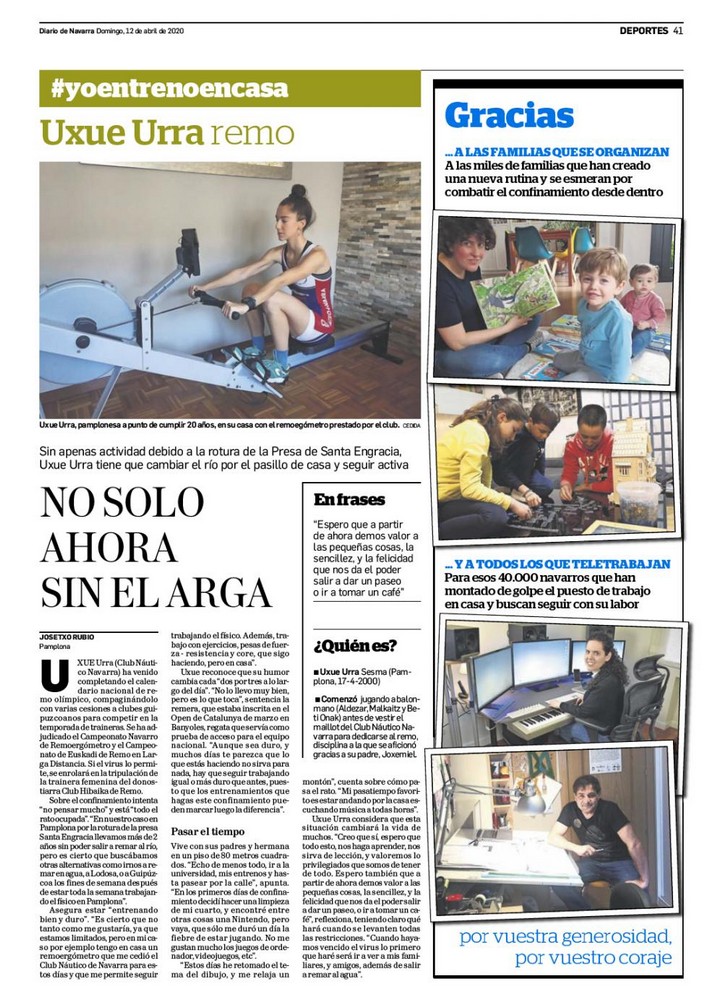#yoentrenoencasa en la prensa navarra
