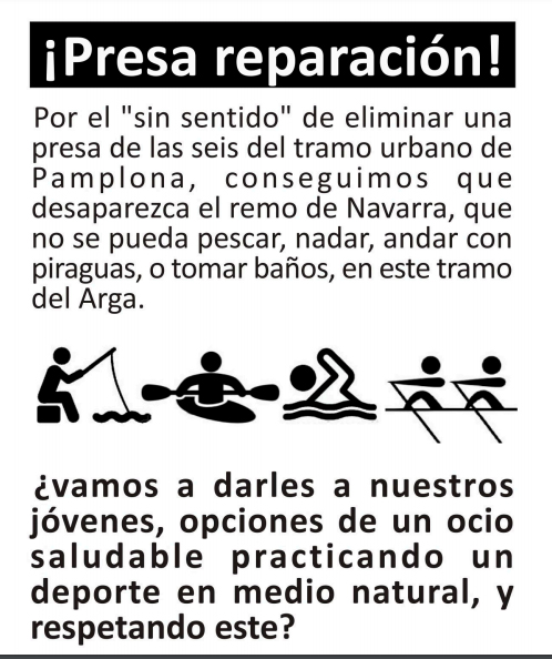 Nueva acci&oacute;n en redes del Club N&aacute;utico Navarra en defensa de la Presa de Santa Engracia