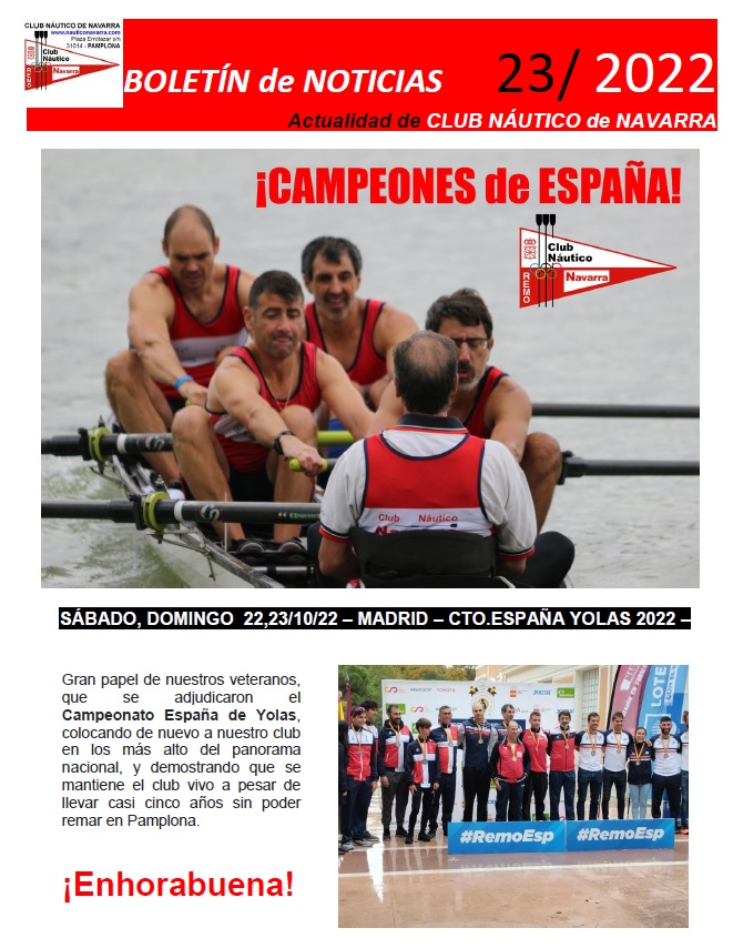 23&ordm; Bolet&iacute;n de Noticias del Club N&aacute;utico Navarra